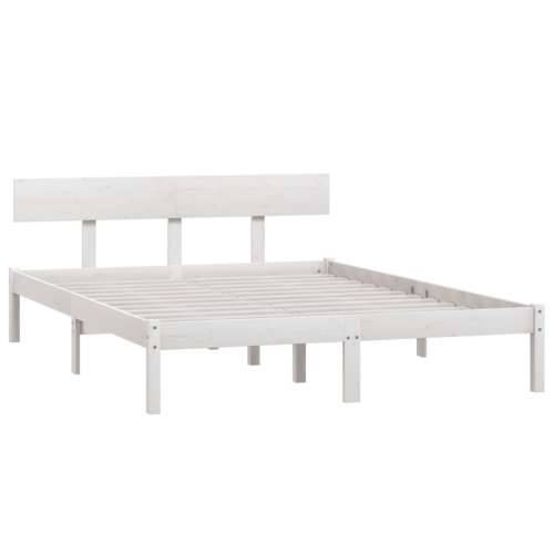 Okvir za krevet od masivne borovine bijeli 160 x 200 cm - Bijela 160 x 200 cm Cijena