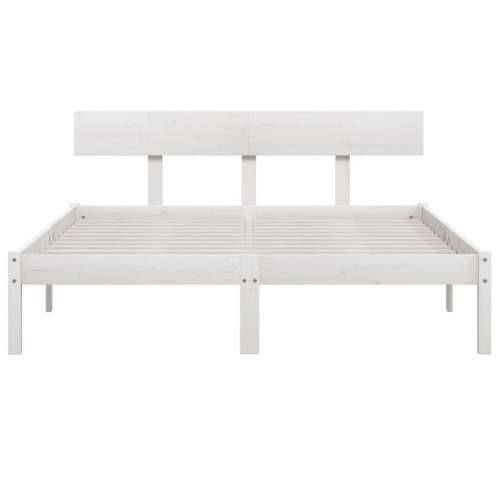 Okvir za krevet od masivne borovine bijeli 160 x 200 cm - Bijela 160 x 200 cm Cijena