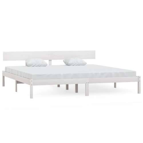 Okvir za krevet od masivne borovine bijeli 200 x 200 cm - Bijela 200 x 200 cm Cijena