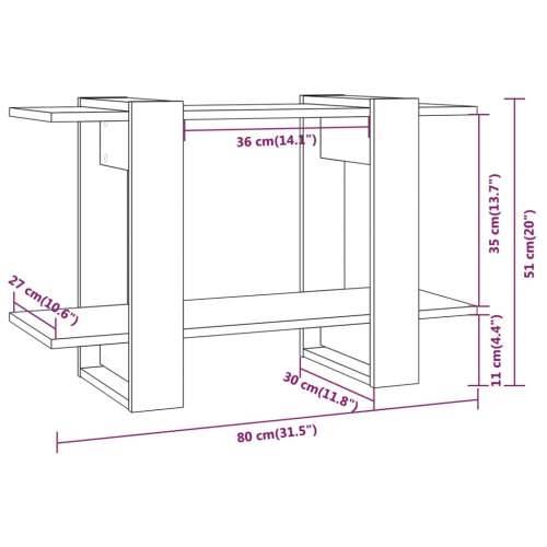 Ormarić za knjige / pregrada boja dimljenog hrasta 80x30x51 cm - Dimljeni hrast 1 Cijena
