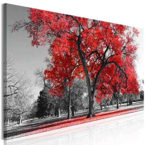 Slika - Autumn in the Park (1 Part) Narrow Red 150x50 Cijena