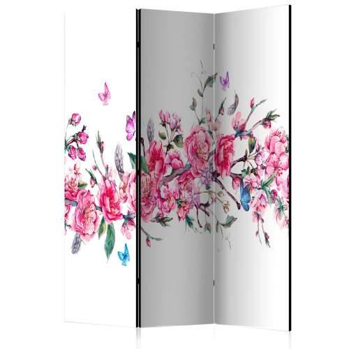 Paravan u 3 dijela - Flowers and Butterflies [Room Dividers] 135x172 Cijena