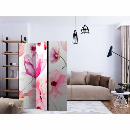 Paravan u 3 dijela - Pink Flowers [Room Dividers] 135x172 Cijena