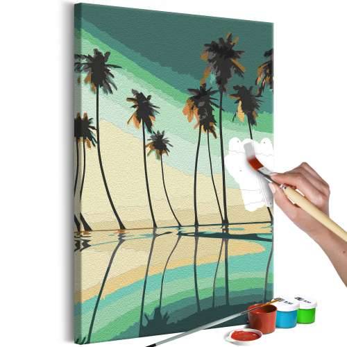 Slika za samostalno slikanje - Turquoise Palm Trees 40x60