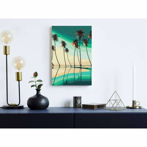 Slika za samostalno slikanje - Turquoise Palm Trees 40x60 Cijena