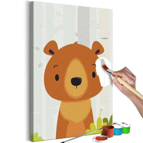 Slika za samostalno slikanje - Teddy Bear in the Forest 40x60 Cijena