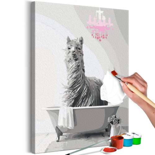 Slika za samostalno slikanje - Lama in the Bathtub 40x60 Cijena