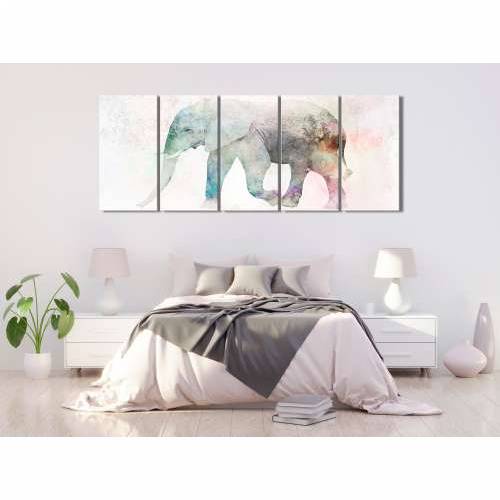 Slika - Painted Elephant (5 Parts) Narrow 100x40 Cijena