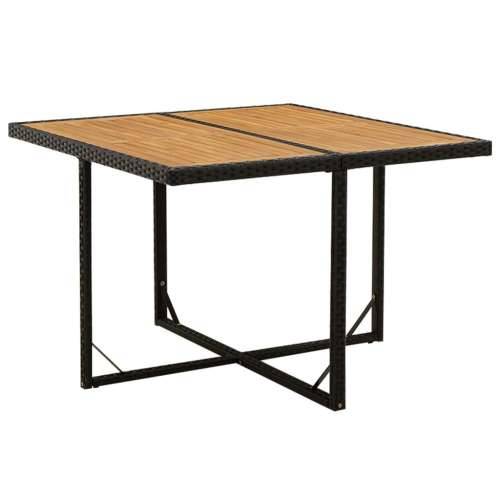 Vrtni stol crni 109 x 107 x 74 cm od poliratana i drva bagrema - Crna 1 Cijena