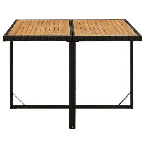 Vrtni stol crni 109 x 107 x 74 cm od poliratana i drva bagrema - Crna 1 Cijena