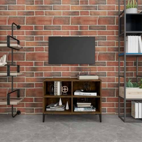 TV ormarić s metalnim nogama dimljeni hrast 69,5 x 30 x 50 cm - Dimljeni hrast 1 69.5 cm Cijena