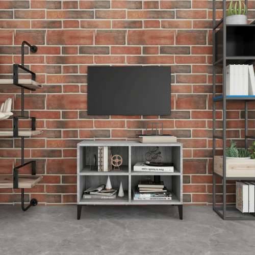 TV ormarić s metalnim nogama boja sivog hrasta 69,5x30x50 cm - Sivi hrast sonoma 1 69.5 cm Cijena