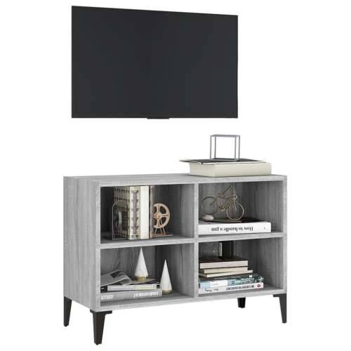 TV ormarić s metalnim nogama boja sivog hrasta 69,5x30x50 cm - Sivi hrast sonoma 1 69.5 cm Cijena