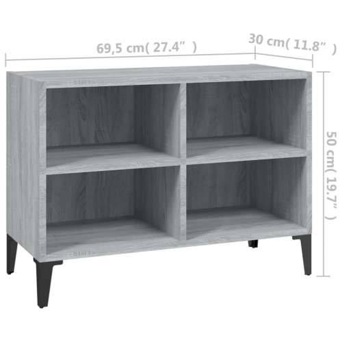 TV ormarić s metalnim nogama boja sivog hrasta 69,5x30x50 cm - Sivi hrast sonoma 1 69.5 cm Cijena