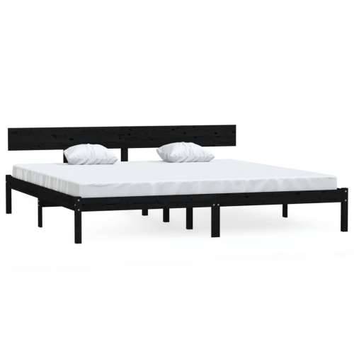 Okvir za krevet od borovine crni 180 x 200 cm bračni - Crna 180 x 200 cm Cijena