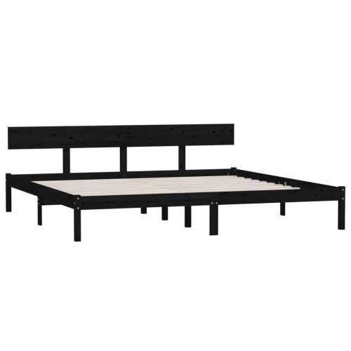 Okvir za krevet od borovine crni 180 x 200 cm bračni - Crna 180 x 200 cm Cijena