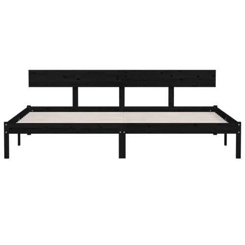 Okvir za krevet od borovine crni 180 x 200 cm bračni - Crna 180 x 200 cm Cijena