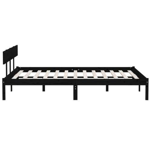 Okvir za krevet od borovine crni 180 x 200 cm bračni - Crna 180 x 200 cm Cijena