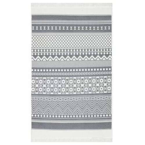 Tepih sivo-bijeli 120 x 180 cm pamučni Cijena