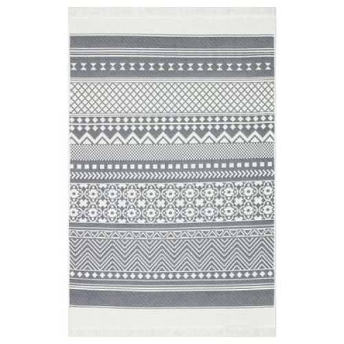 Tepih sivo-bijeli 160 x 230 cm pamučni Cijena
