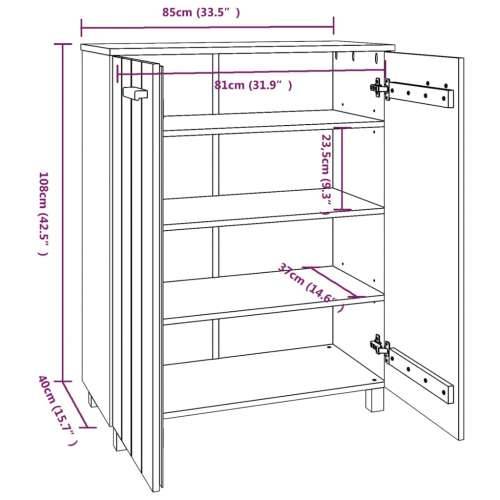 Ormarić za cipele HAMAR svjetlosivi 85x40x108 cm od borovine - Svjetlosiva 1 Cijena