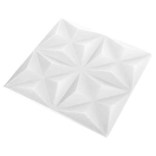 3D zidni paneli 12 kom 50 x 50 cm origami bijeli 3 m² Cijena