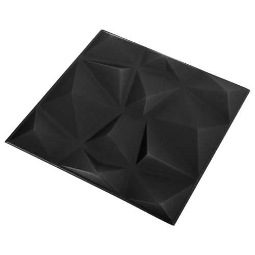 3D zidni paneli 12 kom 50 x 50 cm dijamantno crni 3 m² Cijena