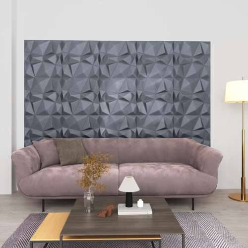 3D zidni paneli 12 kom 50 x 50 cm dijamantno sivi 3 m² - Dijamantno sivi 12 Cijena