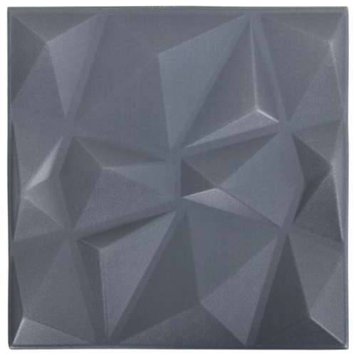 3D zidni paneli 12 kom 50 x 50 cm dijamantno sivi 3 m² - Dijamantno sivi 12 Cijena