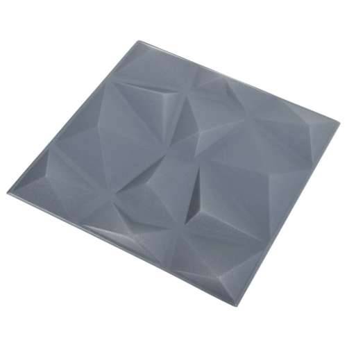 3D zidni paneli 12 kom 50 x 50 cm dijamantno sivi 3 m² - Dijamantno sivi 12 Cijena