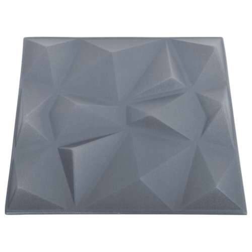 3D zidni paneli 12 kom 50 x 50 cm dijamantno sivi 3 m² - Dijamantno sivi 12 Cijena