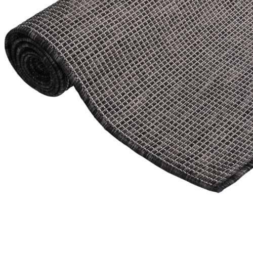 Vanjski tepih ravnog tkanja 80 x 150 cm sivi Cijena