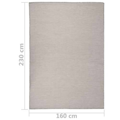 Vanjski tepih ravnog tkanja 160 x 230 cm sivo-smeđi Cijena
