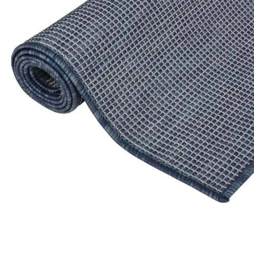Vanjski tepih ravnog tkanja 80 x 150 cm plavi Cijena