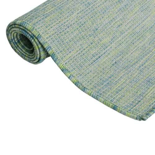 Vanjski tepih ravnog tkanja 80 x 150 cm tirkizni Cijena