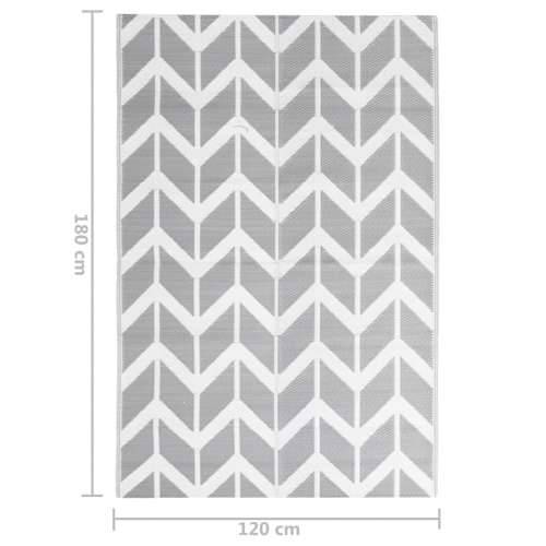 Vanjski tepih ARAKIL sivi 120x180 cm PP - Bijela i siva 120 x 180 cm 1 Cijena
