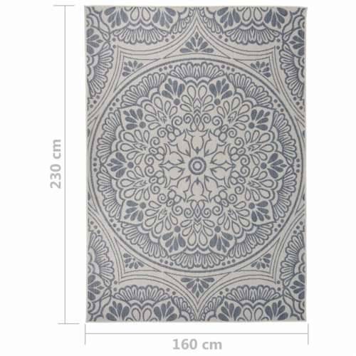 Vanjski tepih ravnog tkanja 160 x 230 cm plavi s uzorkom - Plavi uzorak 160 x 230 cm Cijena
