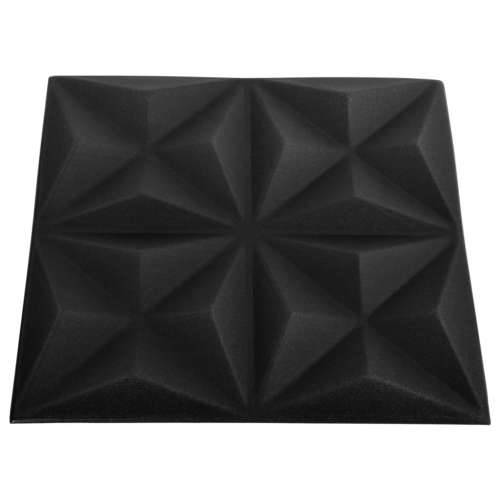 3D zidni paneli 24 kom 50 x 50 cm origami crni 6 m² - Origami crni 24 Cijena