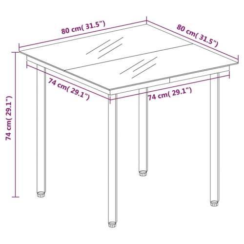 Vrtna garnitura - 3-dijelni vrtni blagovaonski set crni - Crna Dužina stola 80 cm 2 Cijena