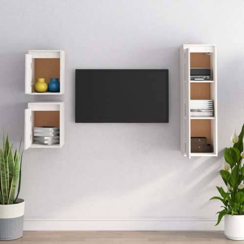 TV ormarići 3 kom bijeli od masivne borovine Bijela 3 Cijena