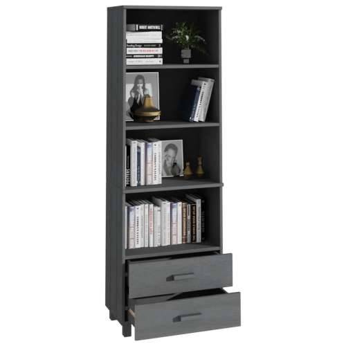 Visoka komoda HAMAR tamnosiva 60 x 35 x 180 cm masivna borovina - Tamno siva 1 Cijena
