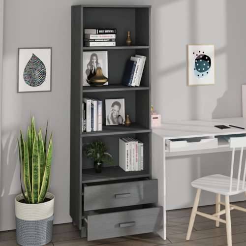 Visoka komoda HAMAR tamnosiva 60 x 35 x 180 cm masivna borovina - Tamno siva 1 Cijena