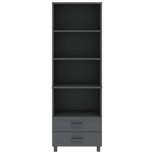 Visoka komoda HAMAR tamnosiva 60 x 35 x 180 cm masivna borovina - Tamno siva 1 Cijena
