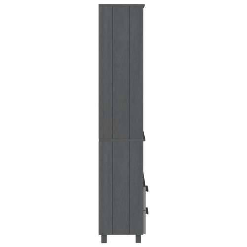 Visoka komoda HAMAR tamnosiva 60 x 35 x 180 cm masivna borovina - Tamno siva 1 Cijena