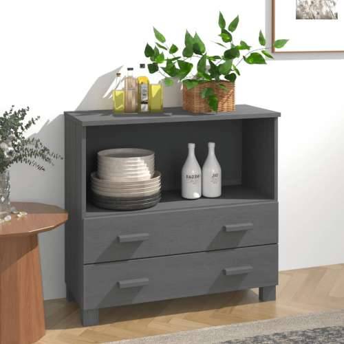Komoda HAMAR tamnosiva 85 x 35 x 80 cm od masivne borovine - Tamno siva 1 Cijena
