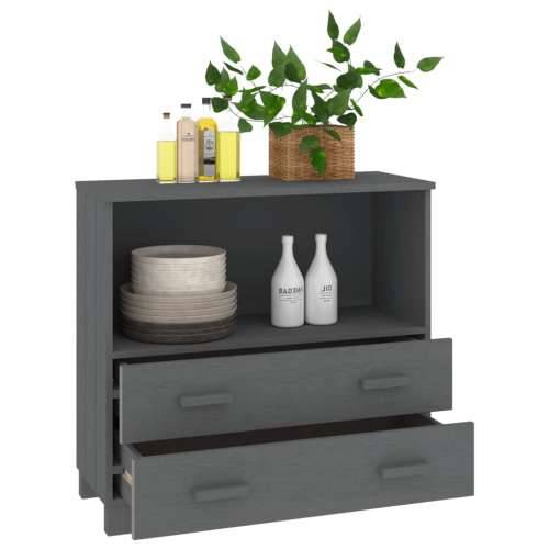Komoda HAMAR tamnosiva 85 x 35 x 80 cm od masivne borovine - Tamno siva 1 Cijena