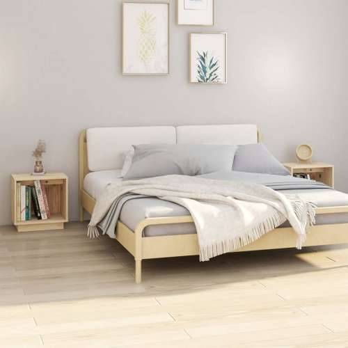 Noćni ormarići 2 kom 40 x 30 x 40 cm od masivne borovine - Smeđa 2 Cijena