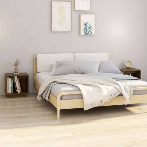 Noćni ormarići 2 kom boja meda 40x30x40 cm od masivne borovine - boja meda 2 Cijena