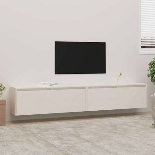 Zidni ormarići 2 kom bijeli 100 x 30 x 35 cm masivna borovina - Bijela 2 1 Cijena