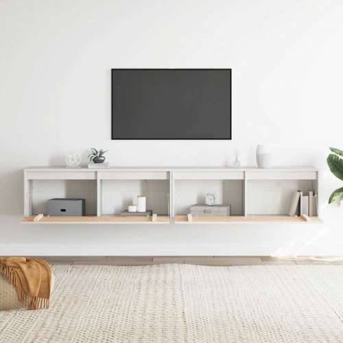 Zidni ormarići 2 kom bijeli 100 x 30 x 35 cm masivna borovina - Bijela 2 1 Cijena